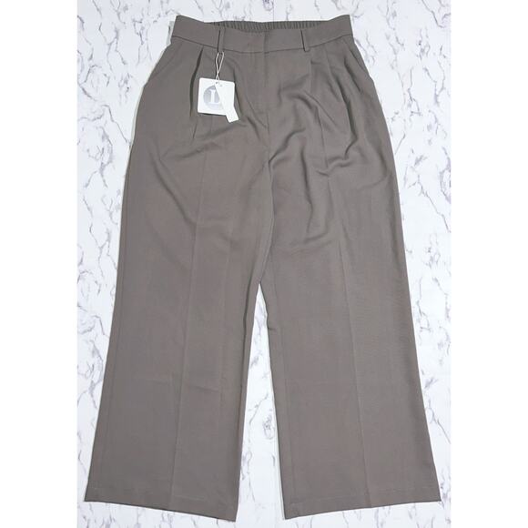 NWT Decivi Wide Leg High Waist Loose Fit Gray Pants Large - Picture 2 of 7